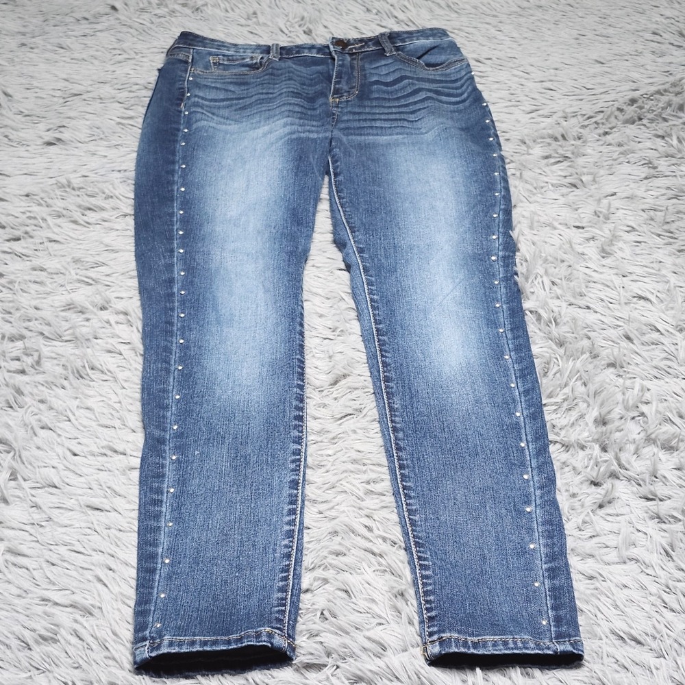 a.n.a Jegging Jeans Womens 2 Blue‎ Studded Cotton Blend Denim Stretch Skinny ana